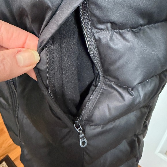 Eddie Bauer Womens Small Petite Black Down Lodge Hooded Duffle Coat Warm Winter - Picture 7 of 15